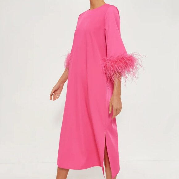 Tuckernuck Hot Pink Feather Jamie Dress | SMALL | SIZE 4-6 | NWT - Picture 7 of 15